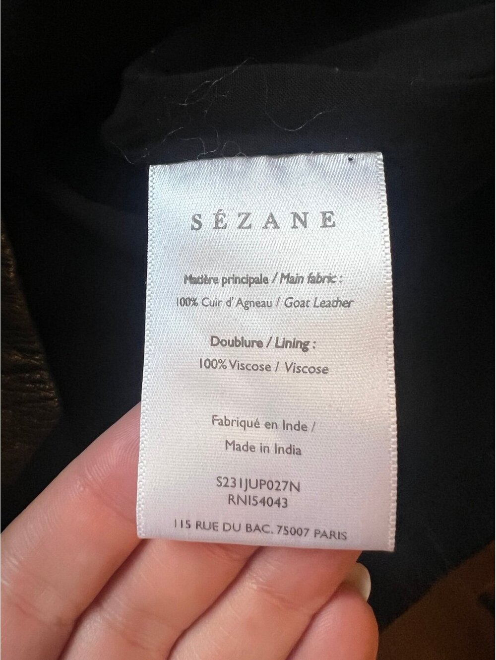 Sezane Harlow Skirt in Goat Leather Size 12 - Picture 8 of 8
